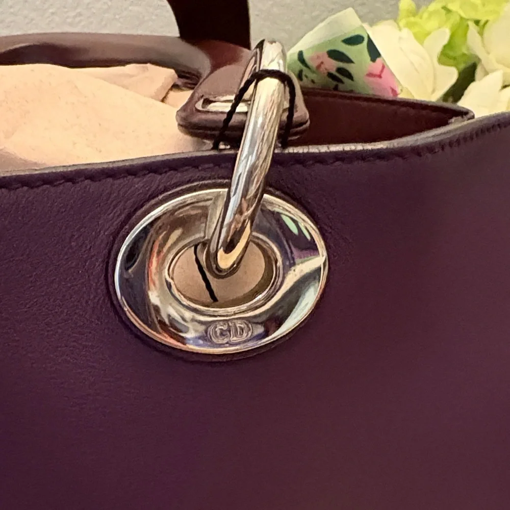 Beautiful Dior Tri-color Handbag with Crossbody Strap (medium) EUC with COA